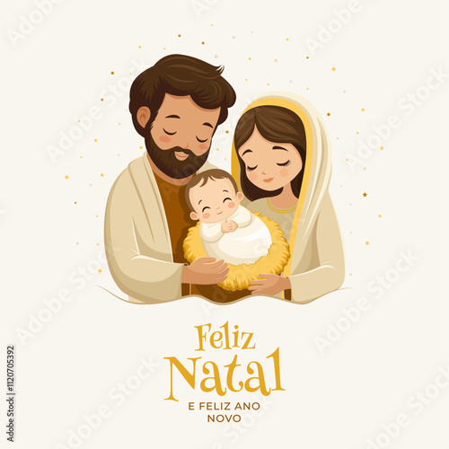 Noite de Natal. Nascimento de Jesus Cristo. Feliz Natal. familia sagrada	
