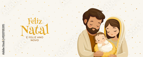 Noite de Natal. Nascimento de Jesus Cristo. Feliz Natal. familia sagrada	
