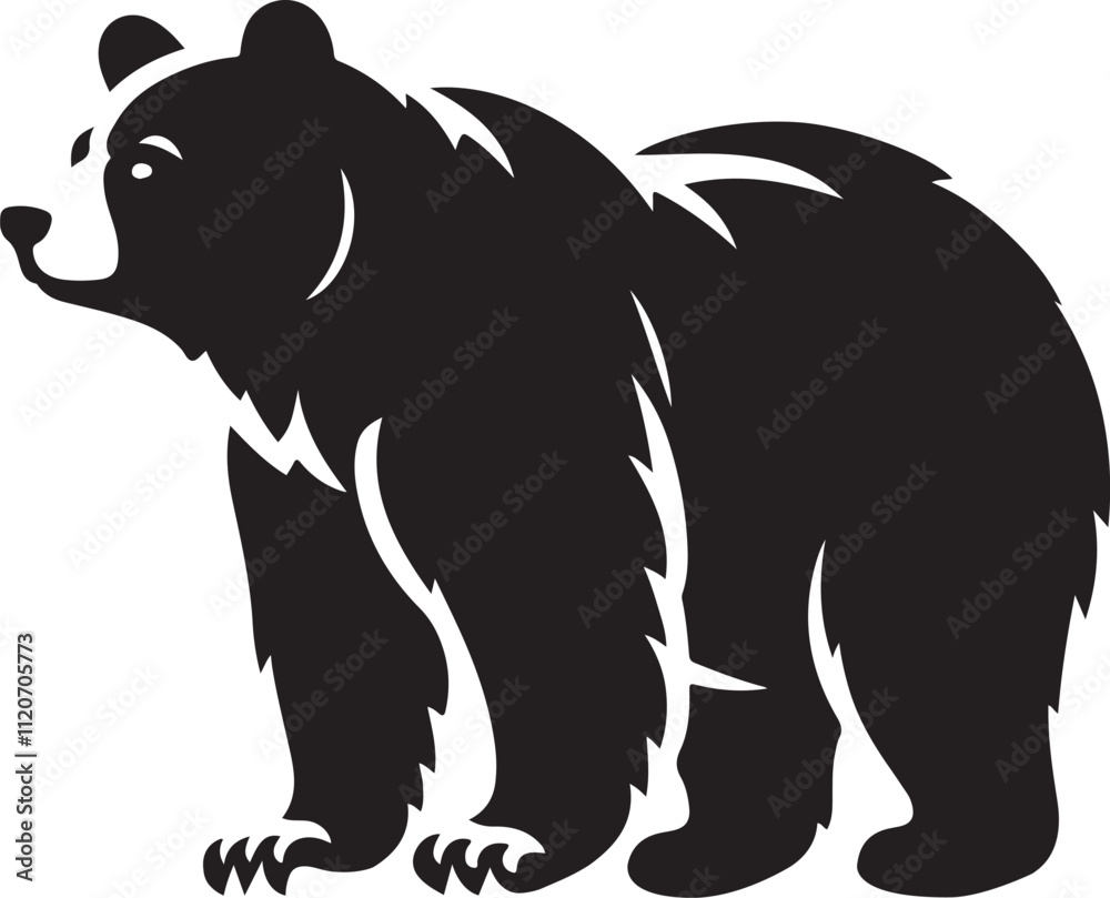 Bear Silhouette Vector Illustration, Bear icon, Bear silhouette Bear Silhouette Vector Illustration, Bear icon, Bear silhouette