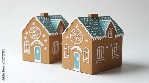 Adorable Handcrafted Cardboard Gingerbread Houses for Christmas