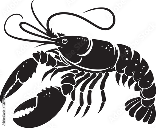 Lobster silhouette vector Art And Illustration Design