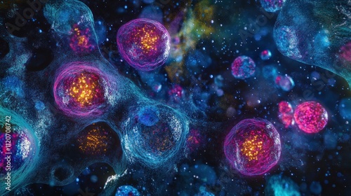 Microscopic view of animal cancer cells showing uncontrolled proliferation and metastasis. Concept Cancer Cells, Uncontrolled Proliferation, Metastasis, Animal Cells, Microscopic View