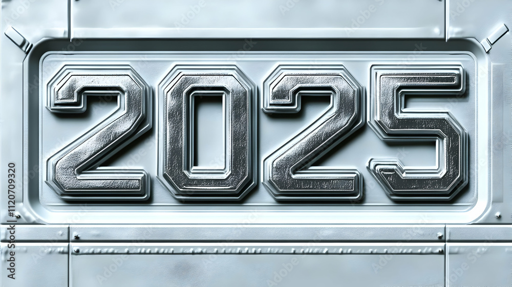 Obraz premium 2025 New Year 3D Render