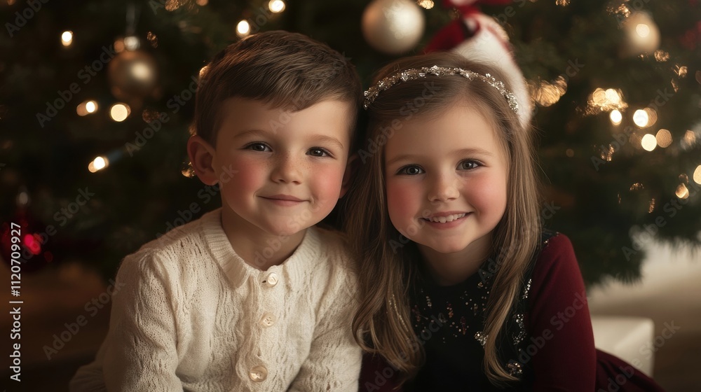 Christmas Siblings Portrait Christmas Siblings Portrait