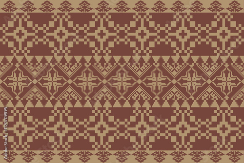 Art Abstract with Pixel Art Designs. Traditional Cross Stitch needlework. Geometric Ethnic Pattern, Embroidery, Textile Ornamental, Fabric, Hand Stitch Pattern, Cultural Stitching Pixel Art