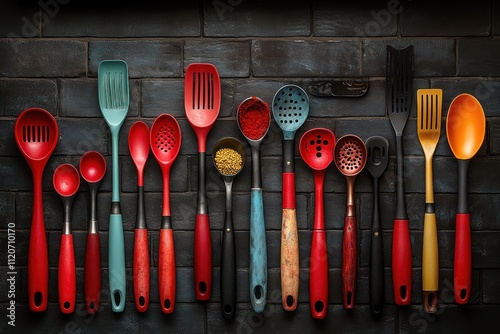 Vibrant Kitchen Utensils Display at Premium Supermarket in Bangkok Thailand photo