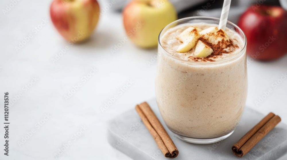 Apple with cinnamon on the table for Christmas festival background and greet