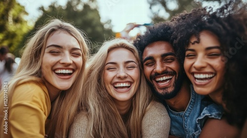 Happy Diverse Friends Smiling Together