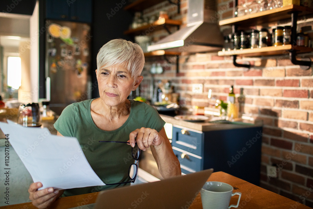 Senior woman working from home on a laptop Senior woman working from home on a laptop