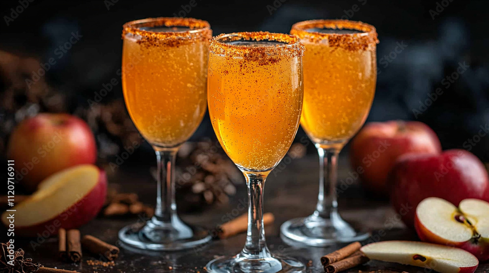 Two caramel apple mimosas in champagne flutes surrounded by festive autumn decorations, symbolizing celebration, indulgence, and the warmth of seasonal gatherings Two caramel apple mimosas in champagne flutes surrounded by festive autumn decorations, symbolizing celebration, indulgence, and the warmth of seasonal gatherings