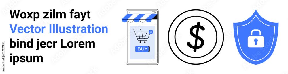 Woxp zilm fayt, Vector Illustration, bind jecr Lorem ipsum. Ideal for online shopping, mobile e-commerce, financial transactions, digital security, website headers, app interfaces, presentations Woxp zilm fayt, Vector Illustration, bind jecr Lorem ipsum. Ideal for online shopping, mobile e-commerce, financial transactions, digital security, website headers, app interfaces, presentations