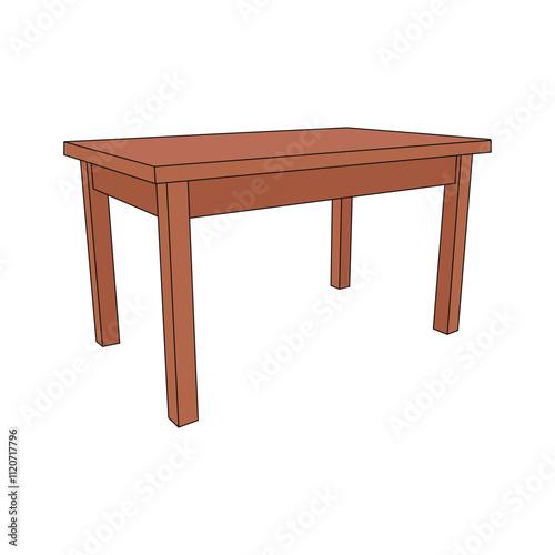 kids drawing illustration wooden table cartoon isolated