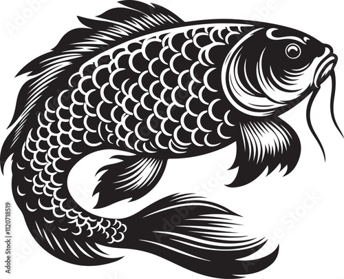 Koi Carp Silhouette vector illustration design