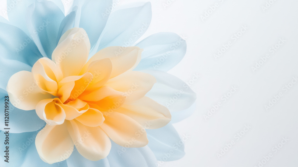 Fototapeta premium Elegant Blue and Yellow Flower on White Background