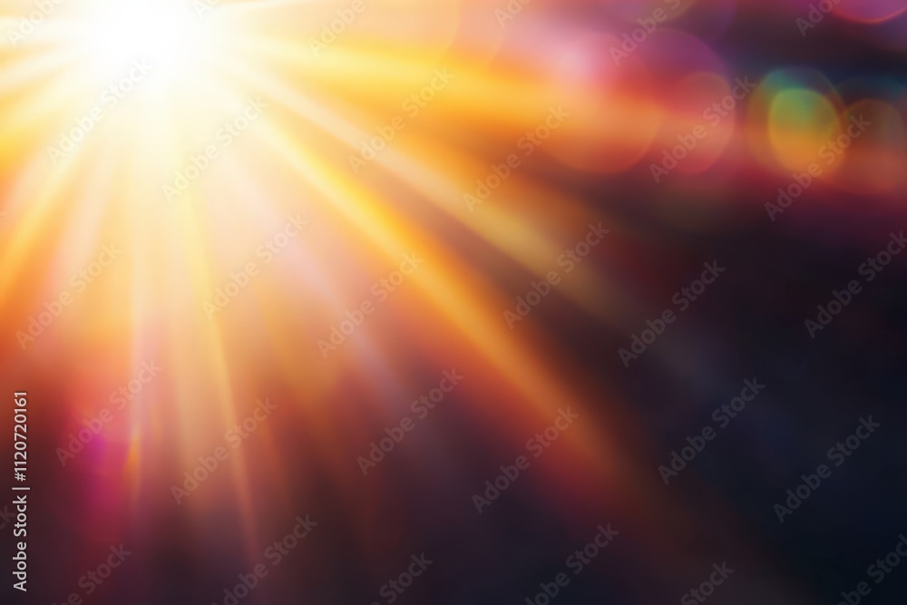 Radiant flare with blurred background creating a vibrant and ethereal glow