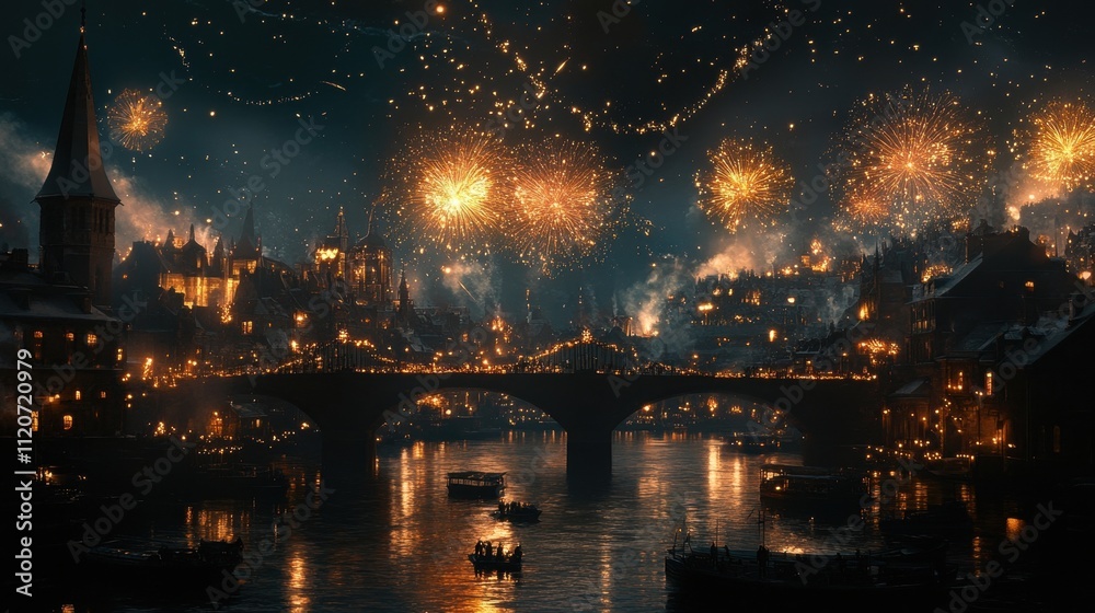 Magical Festive Night Cityscape Magical Festive Night Cityscape