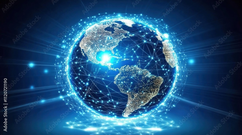 Global Network Connection, Digital World, Internet Technology