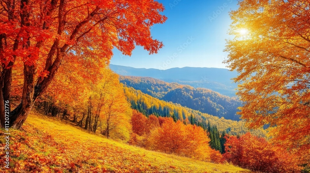 Naklejka premium Autumn Mountain Landscape