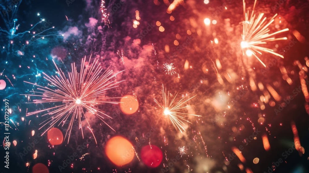 Fototapeta premium Fireworks Night Sky Celebration