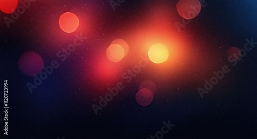 abstract expressionism warm color palette soft bokeh lighting vibrant orbs depth mystery grainy texture glow shine photo