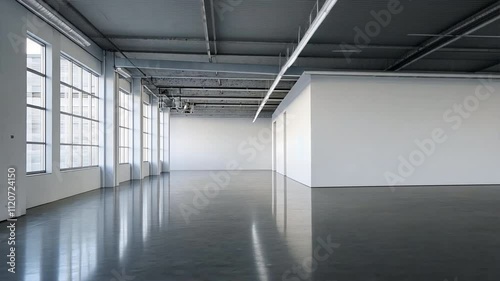 Wallpaper Mural Spacious Modern Interior with Bright Open Space, Large Windows, and Polished Concrete Floor, Perfect for Creativity and Versatile Uses Torontodigital.ca