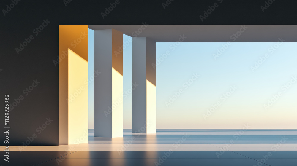 Naklejka premium Modern Architecture with Ocean View
