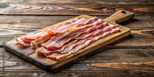 Sliced bacon on wooden board , bacon, thin, slices, pork, meat, food, wooden, board, breakfast, cooking, ingredient, cuisine, crispy photo