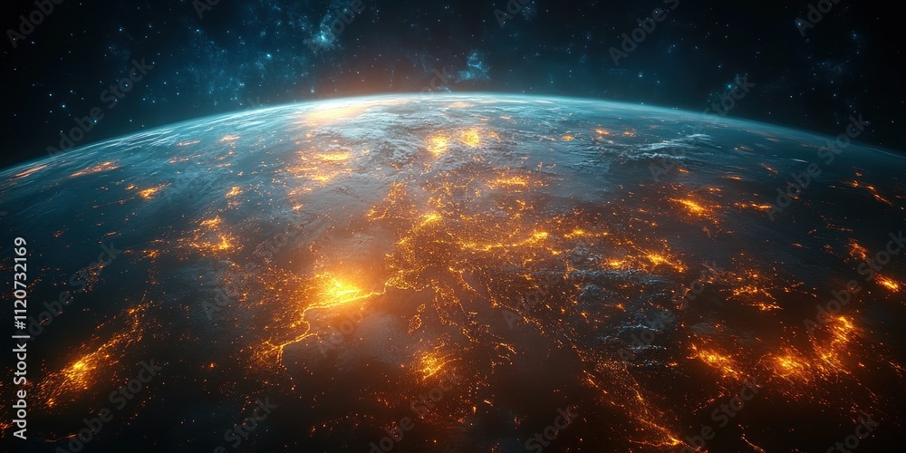 Earth Globe Digital Rendering Global Connectivity Telecommunication Business Finance Trading Cyberpunk Style Earth Globe Digital Rendering Global Connectivity Telecommunication Business Finance Trading Cyberpunk Style