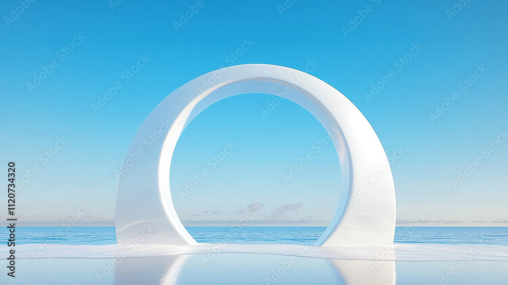 Fototapeta premium Modern Archway Overlooking the Ocean