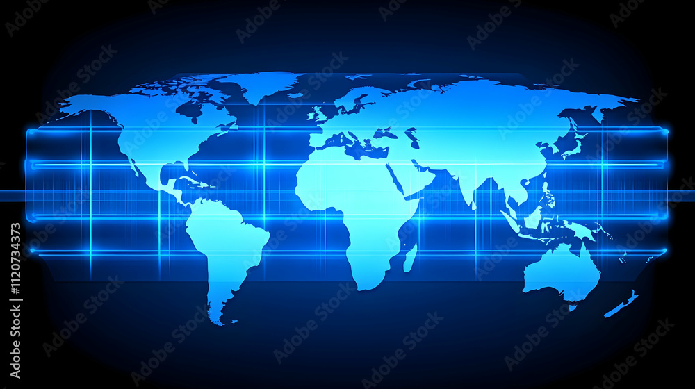 Global network connection, world map with digital grid. Global network connection, world map with digital grid.
