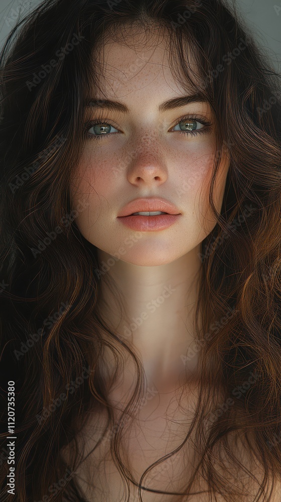 Close-up Portrait of an Asian Woman with Long Brown Hair in Natural Light Close-up Portrait of an Asian Woman with Long Brown Hair in Natural Light
