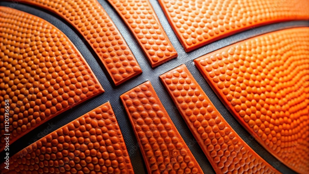Fototapeta premium A close-up photo of a basketball with a vibrant orange color and textured surface , sports, game, team, competition, arena, dribble
