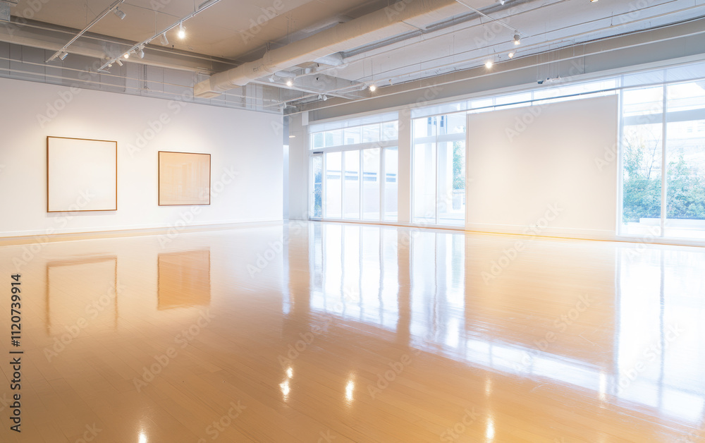 Modern Art Gallery with Empty Frames Modern Art Gallery with Empty Frames
