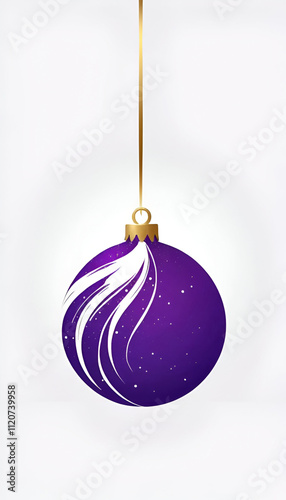 purple christmas tree decoration ball isolated on white background 