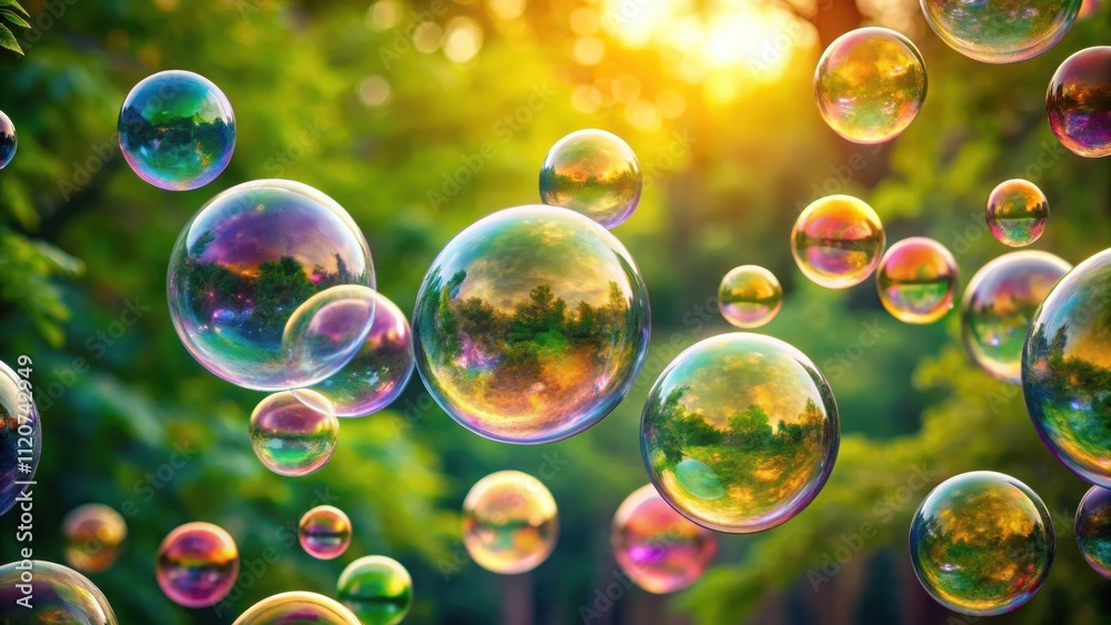 Beautiful and whimsical soap bubbles floating in the air , bubbles, colorful,reflection, iridescent, fragile, floating, childhood Beautiful and whimsical soap bubbles floating in the air , bubbles, colorful,reflection, iridescent, fragile, floating, childhood