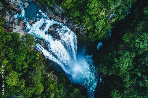 waterfall in the mountains