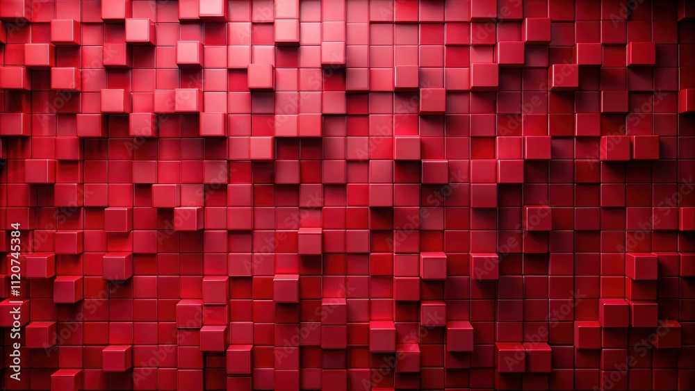 Abstract red pixel shaped wall background with modern geometric shapes , red,pixel, wall, background, abstract, modern, geometric Abstract red pixel shaped wall background with modern geometric shapes , red,pixel, wall, background, abstract, modern, geometric