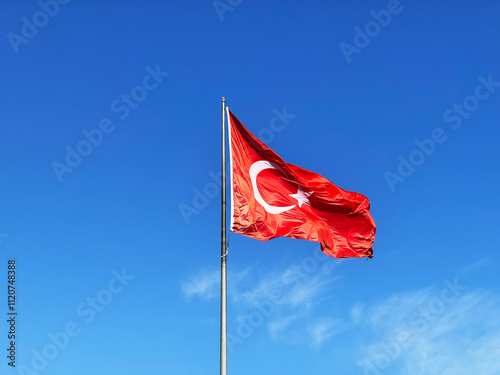 Turkish flag. Turkey country symbol
