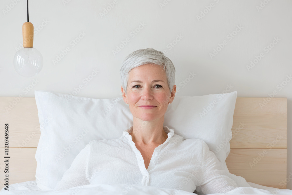 Elderly Woman Relaxing in Bed Elderly Woman Relaxing in Bed