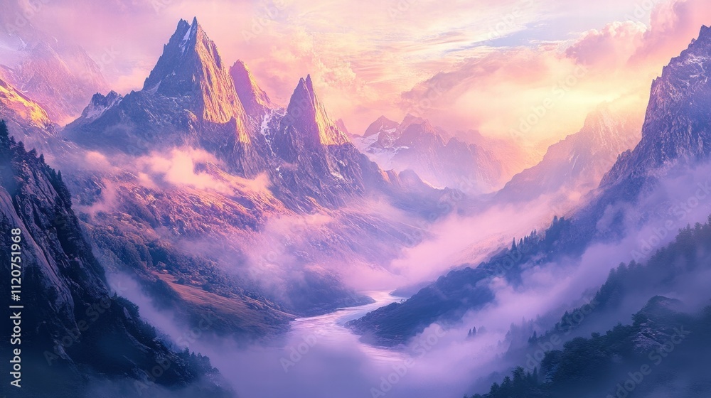 Majestic Mountain Valley Sunrise Majestic Mountain Valley Sunrise