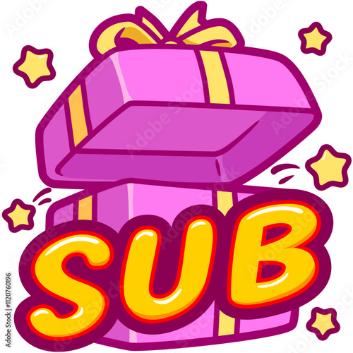 sub gift box cartoon emote
