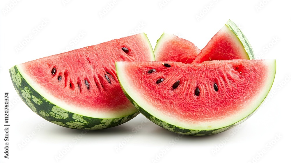 Watermelon slices isolated on a white backdrop Watermelon slices isolated on a white backdrop