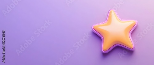 A colorful star shape on a purple background.