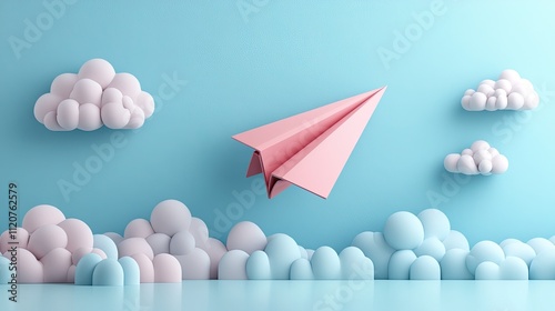A newsletter sign-up template featuring a cartoon paper airplane. email marketing idea for businesses. Form for registration. Web button prototype. rendering in three dimensions.