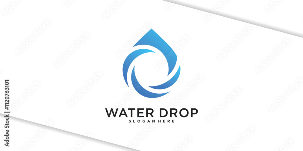 Water drop logo design. Aqua natural dropplet icon. Premium Vector Water drop logo design. Aqua natural dropplet icon. Premium Vector