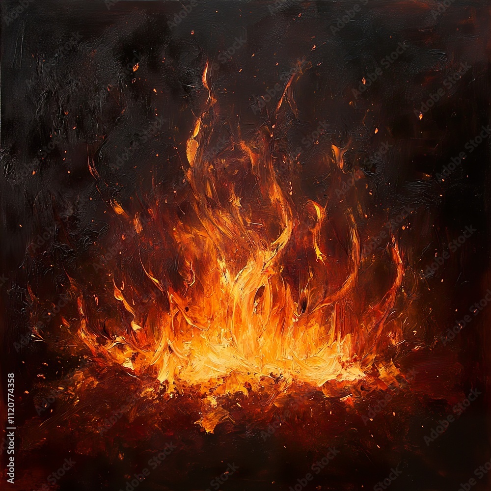 Fiery Inferno: An Abstract Expression of Passion and Power Fiery Inferno: An Abstract Expression of Passion and Power