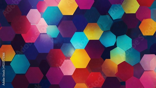 Lightning against a Stunning Overlapping Colorful Scene