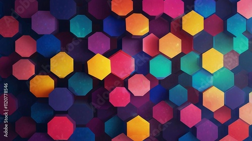 Lightning against a Stunning Overlapping Colorful Scene