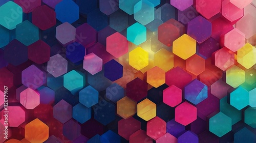 Lightning against a Stunning Overlapping Colorful Scene