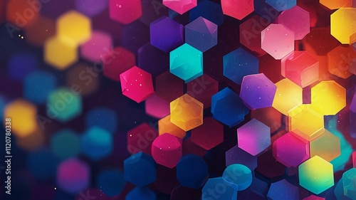 Lightning against a Stunning Overlapping Colorful Scene